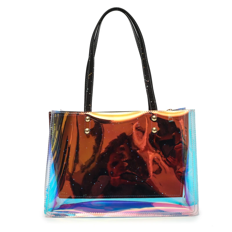 

Women Large Capacity Hologram Laser Tote Bag Casual Handbag Fashion Transparent Shoulder Bag Crossbody Bag Bolsa Femininas