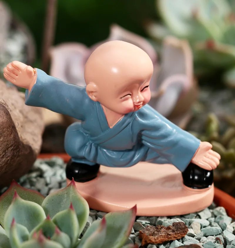 

Cute Eighteen Shaolin Monks 80*65mm Doll Crafts Resin Chinese Kungfu Figurine Desktop Ornaments Gift Home Decoration Accessories