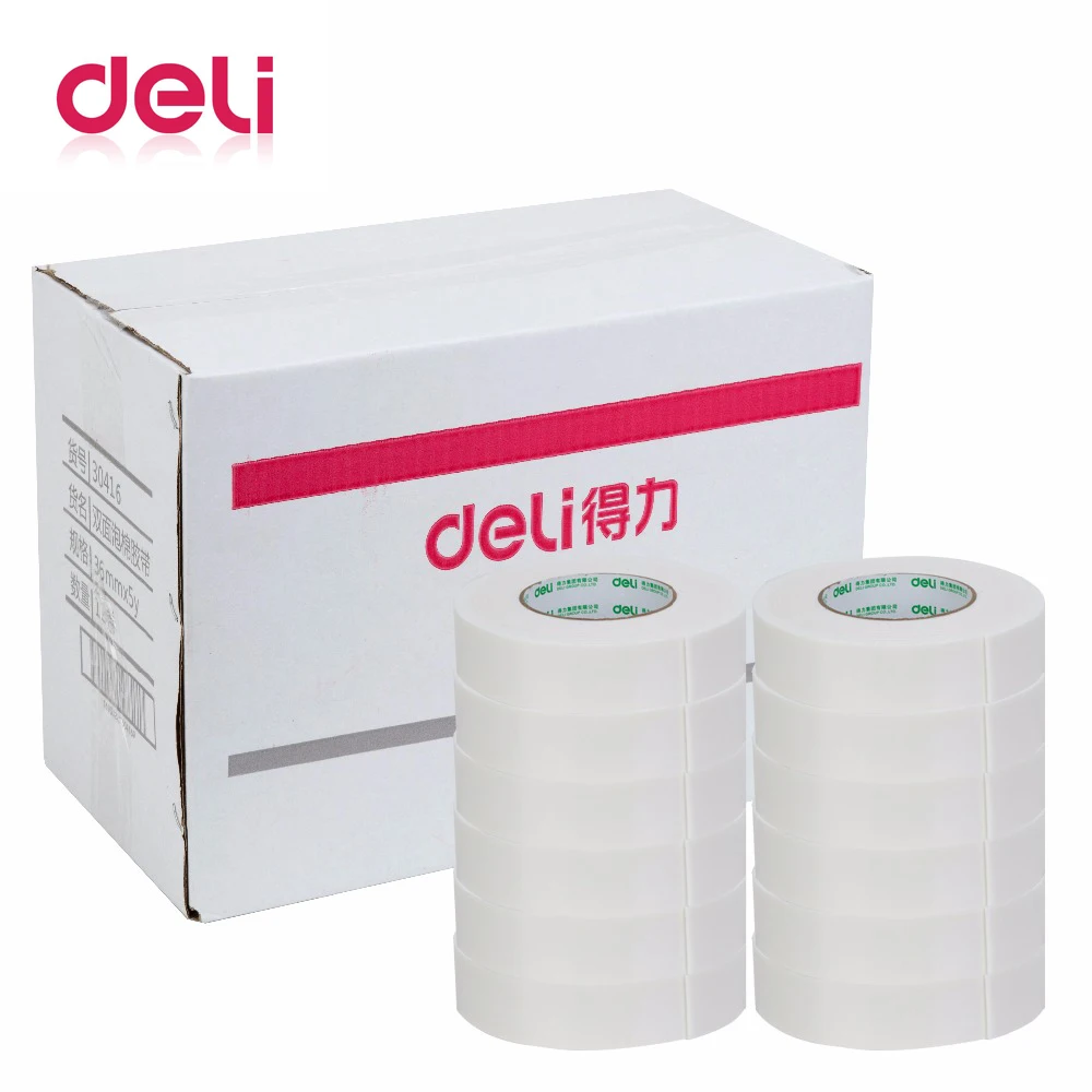 

Deli 1pcs double-Sided EVA Sponge foam Tape 2.5*36mm*5y High Quality White Powerful Double Faced Adhesive sticky 30416