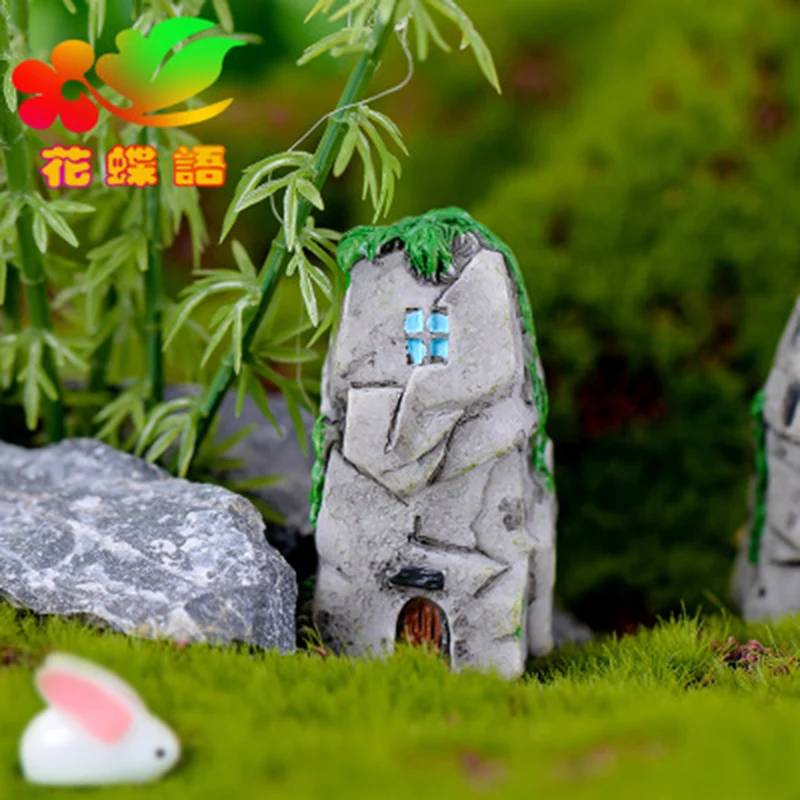 

ZOCDOU 1 Pieces Castle House Tower Rockery Rockwork Old Model Small Statue Figurine Crafts Figure Ornament Miniatures DIY Decor