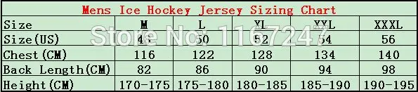 Mens Ice Hockey Jersey Sizing Chart