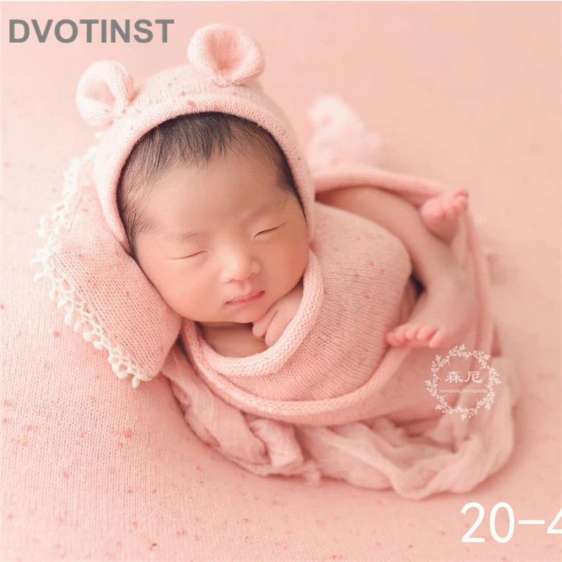  Dvotinst Newborn Photography Props Soft Baby Posing Bonnet Sleeping Bag Pillow Wraps Background Bla
