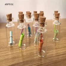 2ML 10PCS Small Bottle Tiny Clear Empty Wishing Glass Message Vial With Cork Stopper 16mm*35mm mini Containers Free shipping