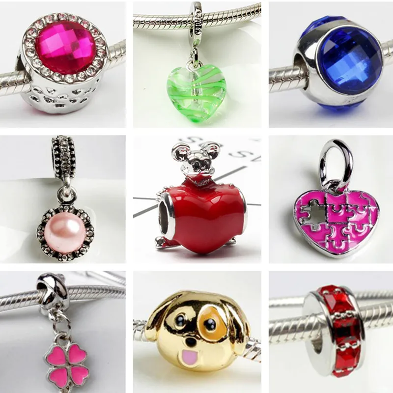 

Enamel Small Crystal Butterfly Snake Watermelon Moon Rabbit Mickey Beads Charms Fit Pandora Bracelets for Women Maxi DIY Jewelry