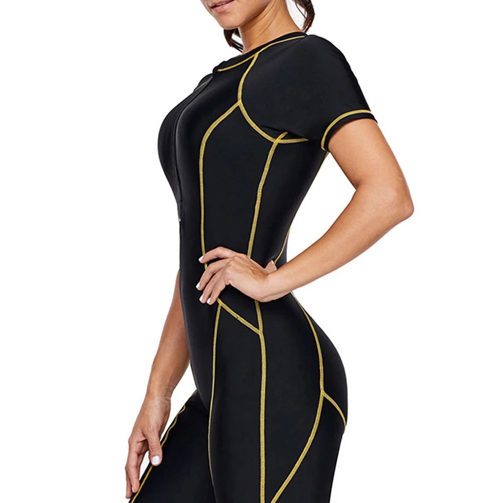 الشاطئ النساء السود ملابس السباحة الصيف اللون كتلة بذلة البريدي الجبهة قصيرة الأكمام التجفيف السريع الاستحمام الغوص واحدة قطعة تصفح الشاطئ النساء السود ملابس السباحة الصيف اللون كتلة بذلة البريدي الجبهة قصيرة الأكمام التجفيف السريع الاستحمام الغوص واحدة قطعة تصفح