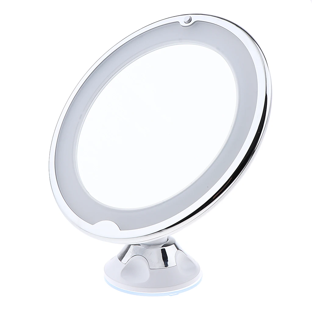 7X Magnifying Lighted Vanity Makeup Mirror with Natural White LED, 360 Degree Swivel Rotation and Locking Suction