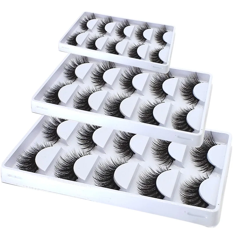 

Handmade thick crisscross mink eyelashes 3d wispies lashes tools dense eyelash extensions