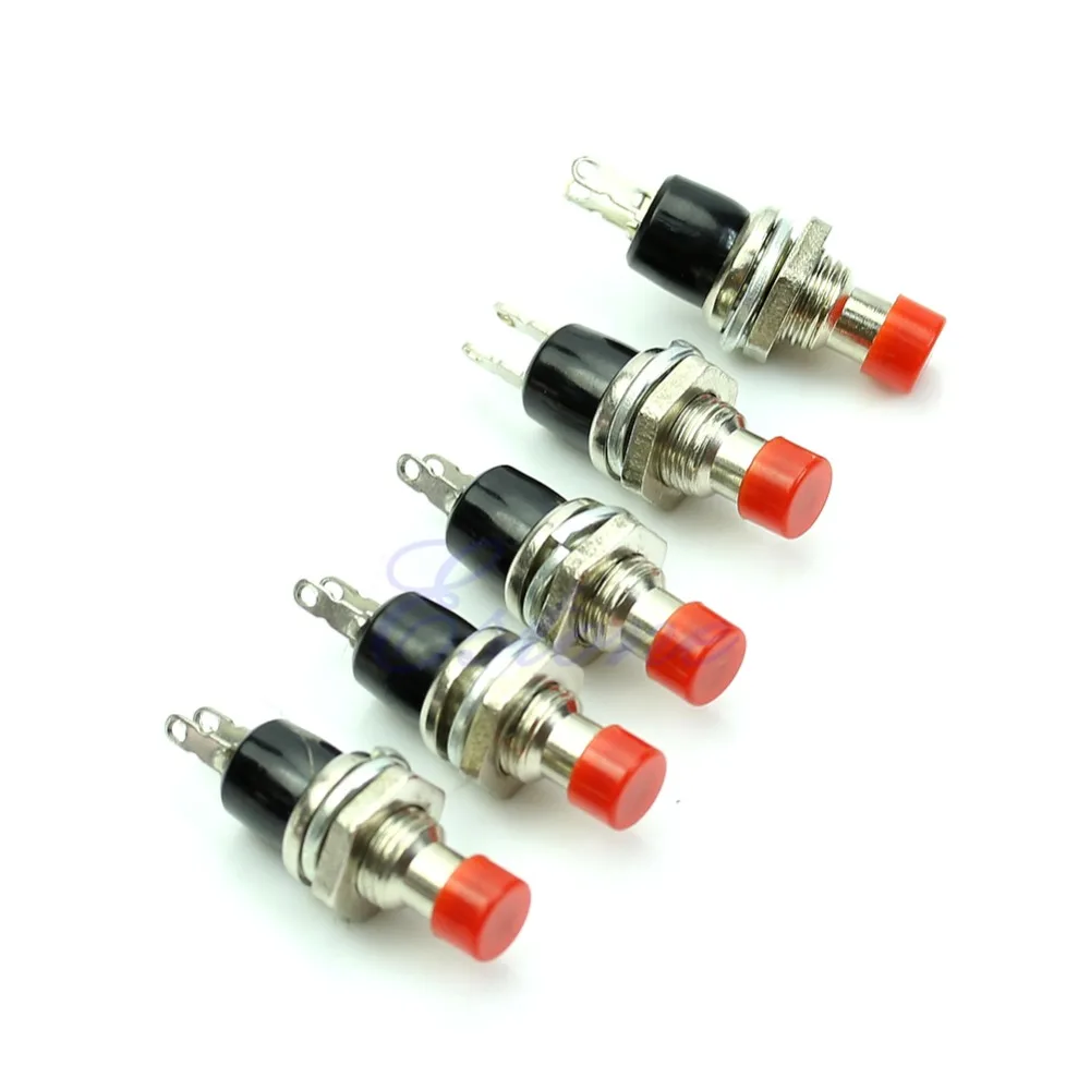 5Pcs New High Quality Momentary On Off Push Button Micro Switch Red H02