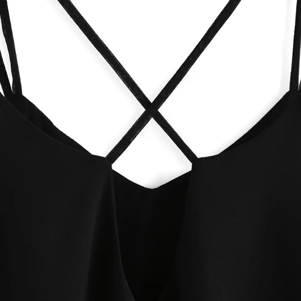 1 шт. топ на бретелях женский черный белый кружевной шифоновый жилет короткий летний топ футболка Femme блузка ремень Camisole Cami JN8A