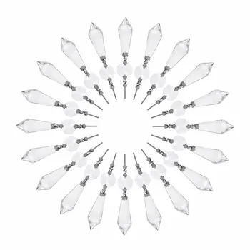 

Mayitr 20pcs 38mm DIY Clear Chandelier Glass Crystal Lamp Prisms Parts Drops Pendants Light Accessory