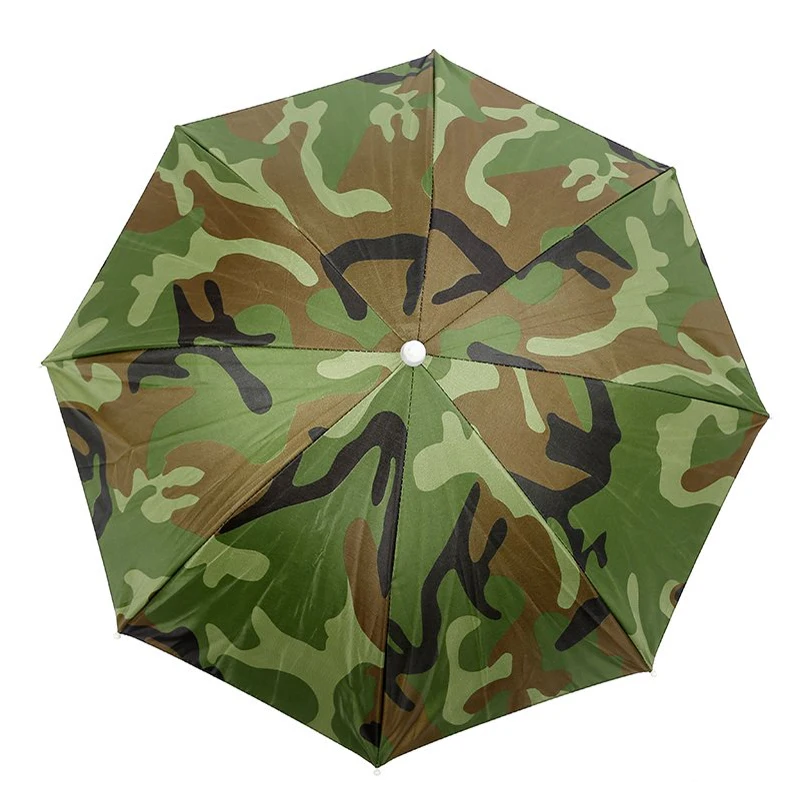

Sunshade Camouflage Foldable Headwear Sun Umbrella Fishing Hiking Beach Camping Cap Head Hats Outdoor Sport Umbrella Hat Cap