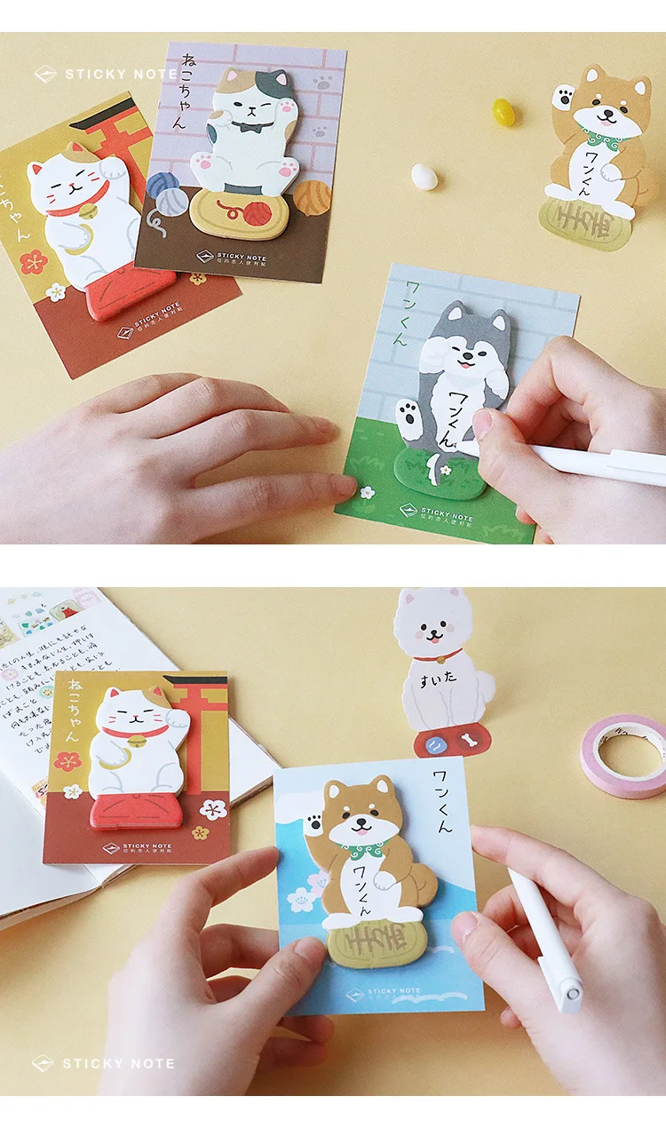 Meow Cat Hello Dog блокнот для заметок N Times Sticky Notes Escolar Papelaria наклейка-закладка для школьных принадлежностей