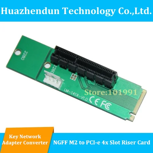 

20PCS/LOT Free Shipping NGFF M2 to PCI-E 4X Slot Adapter Card M key M.2 port SSD Port to PCI Express Expansion Card