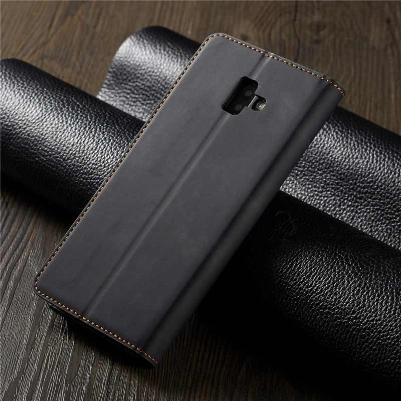 Роскошный кожаный чехол для samsung Galaxy J6 Plus A7 A8 магнитный Бумажник Флип-держатель Держатель для карт сумки 360 защитный чехол