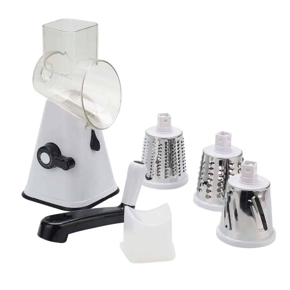 

Premium 3 in 1 Multifunctional Rotary Mandoline Slicer, Vegetable Cutter slicer & shredder, Veggie Spiralizer, Nut Shredder, Veg