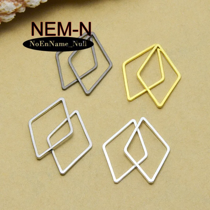 20 шт./лот NEM N 23 мм золотистого цвета медное четырехстороннее кольцо из ромбика