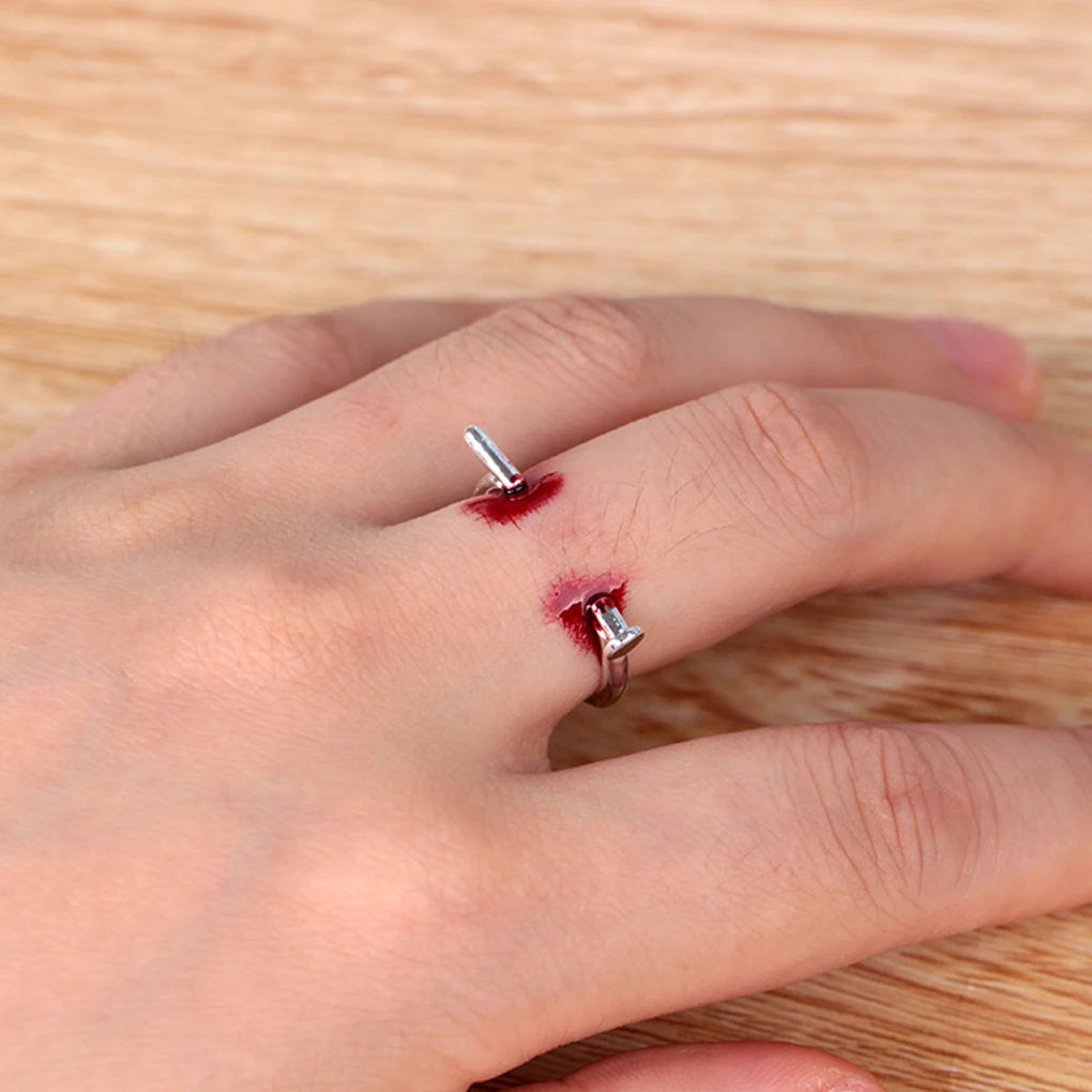 

Men Women Nail Opening Adjustable Ring Unisex Halloween Cosplay Wedding Ring Jewelry