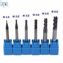 HRC45 Carbide end mill 1 2 4 5 6mm 4Flutes Milling Cutter Alloy Coating Tungsten Steel cutting tool CNC maching Endmills