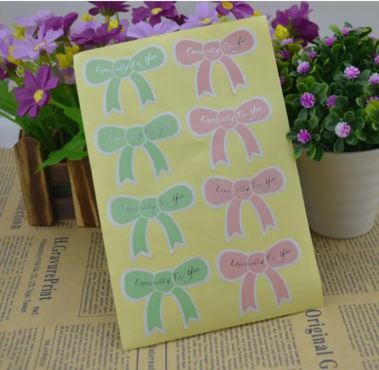 

80 stickers "Especially for you"Self-adhesive Label Sticker Cute Bow tie Shape Decoration For Gift Pakage