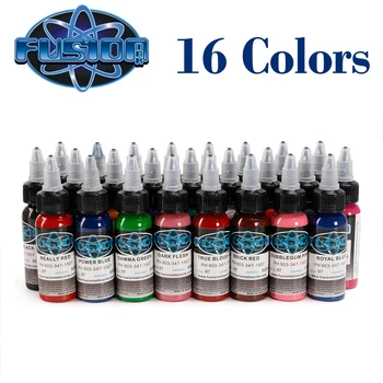 

Tattoo Ink Fusion maquiagem 16 Colors Set 30ml/Bottle Tattoo Pigment Makeup Kit For Body Tatoo Art Fast Permanent Makeup