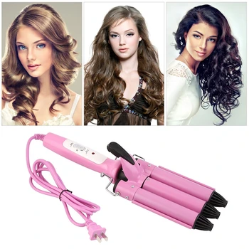 

Ceramic Hair Curling Iron Deep Hair Styling Waver Curler Tool Three Barrel Triple Ceramic Hair Curling Iron Deep Waver Curler