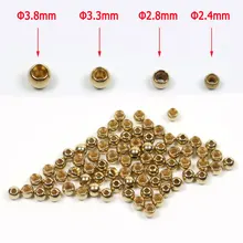 100 pçs contas de bronze ganchos cabeça para nymph streamer bugs voar pesca amarrando acessórios materiais 2.4mm 2.8mm 3.3mm 3.8mm(China)
