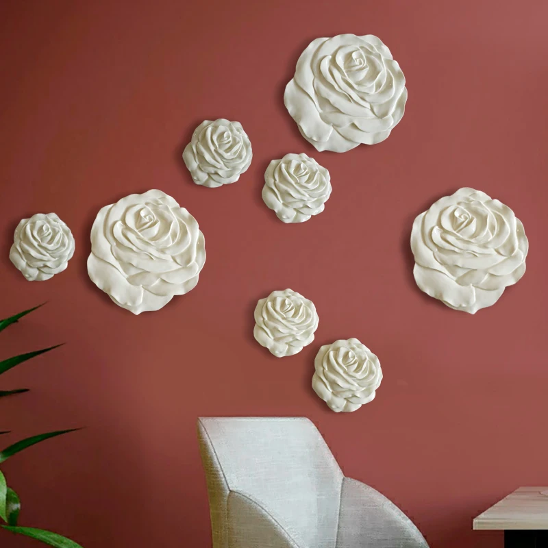 3D пластиковые розы настенная наклейка картина мастерство для стены гостиной спальни ТВ фоновое украшение стены для украшения дома