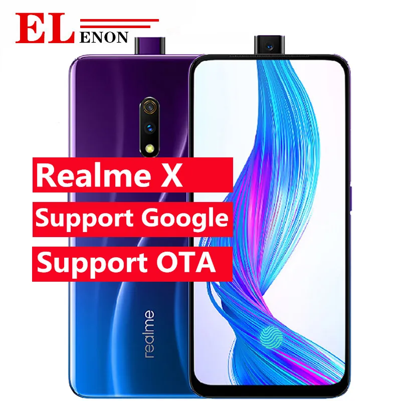 Новый мобильный телефон OPPO Realme X 6 53 дюймов FHD + AMOLED 3765 мАч ГБ ОЗУ 64 Гб ПЗУ Snapdragon 710