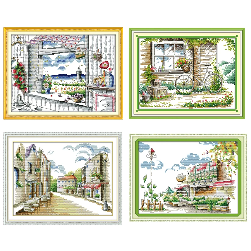 

The scenery out of the window Counted Cross Stitch 11CT 14CT Cross Stitch Set Wholesale Cross-stitch Kit Embroidery Needlework