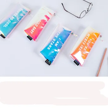

1 Pcs Kawaii Pencil Case Color Star Trapezoid Gift Estuches School Pencil Box Pencilcase Pencil Bag School Supplies Stationery