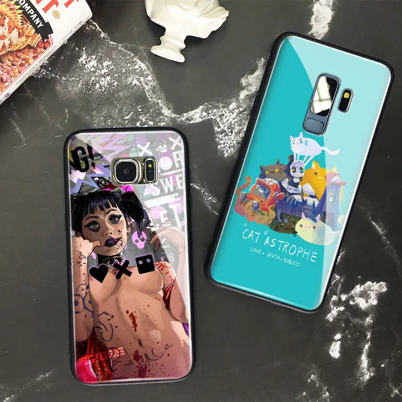 

Love Death Robots Glass Soft Silicone Phone Case Cover Shell For Samsung Galaxy S7 Edge S8 S9 S10 e Plus Note 8 9 10 Plus