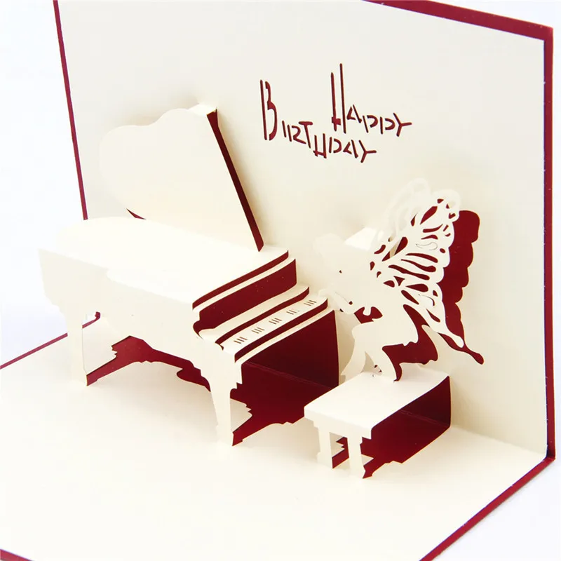  Handmade Birthday Greeting Card 3D Invitation Card for Birthday Wedding Party FPing - 33056721254
