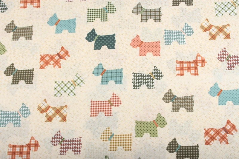 Одноцветная хлопковая ткань с принтом собаки из мультфильма, ручная работа, платье для одежды, детская одежда из хлопка A575