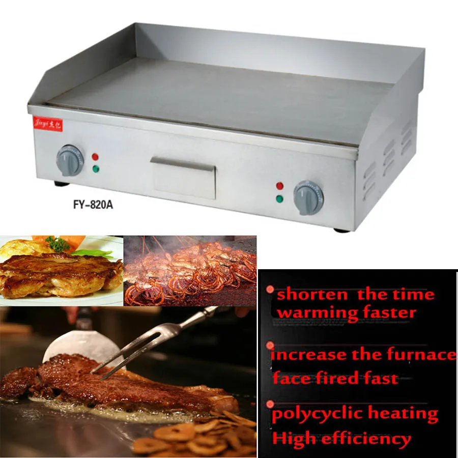Mini Commercial Flat pan and groove plate Electric Griddle grooved