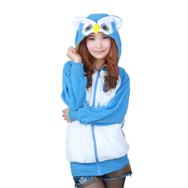 Fashion Womens Adorable Owls Personalized Long Sleeve Hooded Sweatshirt Cartoon Fashion Womens Adorable Owls Personalized Long Sleeve Hooded Sweatshirt Cartoon