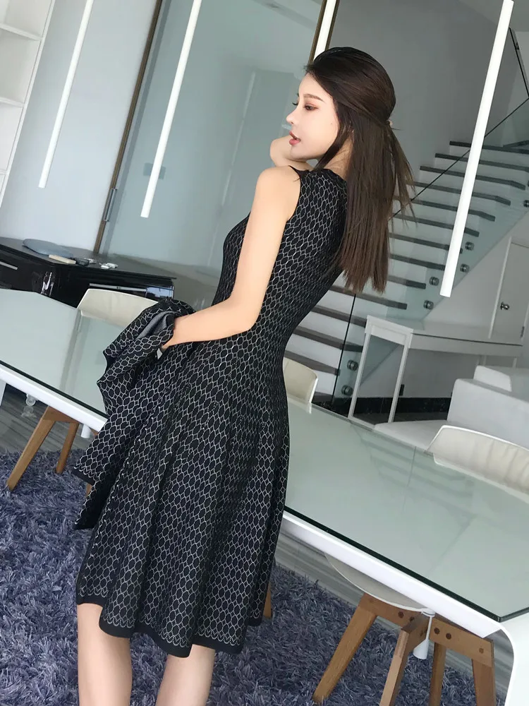 Vintage Nouvelle Femmes Gilet Robe 2 Vainqueur Chandail Pièce Ensembles Costumes Cardigans 2018 yfb6gvY7