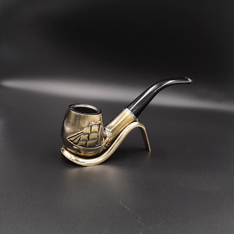 Copper Color Resistant Pipe Filter Smoking Pipes Herb Tobacco Pipes Narguile Grinder Resin Cigarette Holder Hookah
