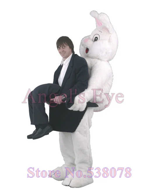 NQBRNG Plush Easter Rabbit Mascot Costume Adult Halloween Costume White
