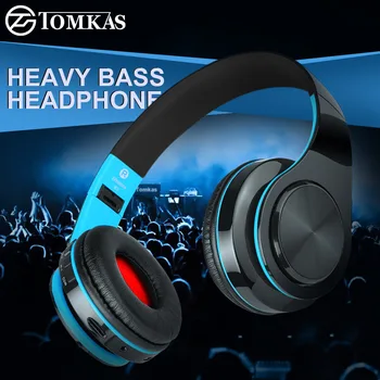 

TOMKAS Bluetooth Headphone Wired Wireless Headphones Bluetooth Headset Foldable Stereo Gaming Earphones With Mic Support TF Card