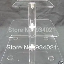 Кекс на заказ Свадьба 3 уровня акриловый квадратный торт стенд Завод Рекламные свадебные украшения