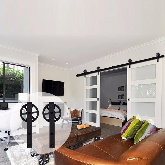 Lwzh Sliding Door Barn Hardware Sets J Shaped With Rollers Wood Lwzh Sliding Door Barn Hardware Sets J Shaped With Rollers Wood Rail Track
