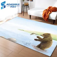 3D Животные медведь ковры детская кровать комната украшения области ковер мягкий фланелевый коврик Детские ползающие игровые коврики гостиная ковер и ковер