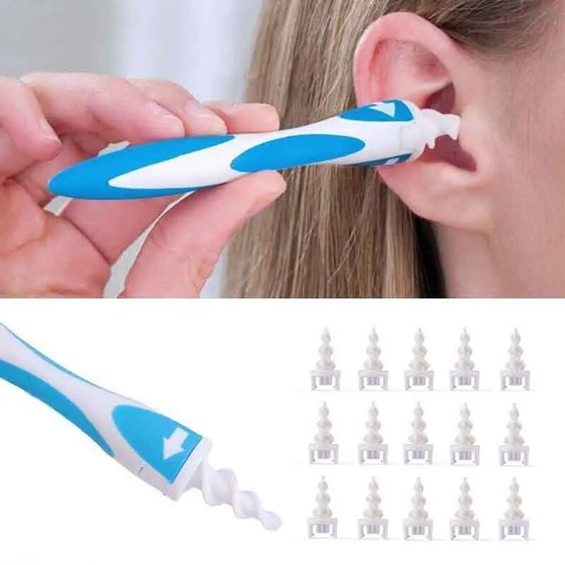 

1 Set Soft Spiral Disposable Easy Earwax Cleaner Earpick Tool Ear Wax Remover Safe Spiral Cleaner Prevent Ear-pick Clean 16 tips