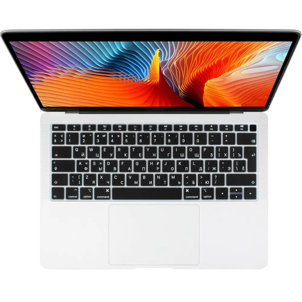 Силиконовая Защитная крышка для клавиатуры для нового Macbook Air 13 A1932 Touch ID раскладка ЕС мягкая клавиатура кожа Mac book Air 13,3 - Цвет: black