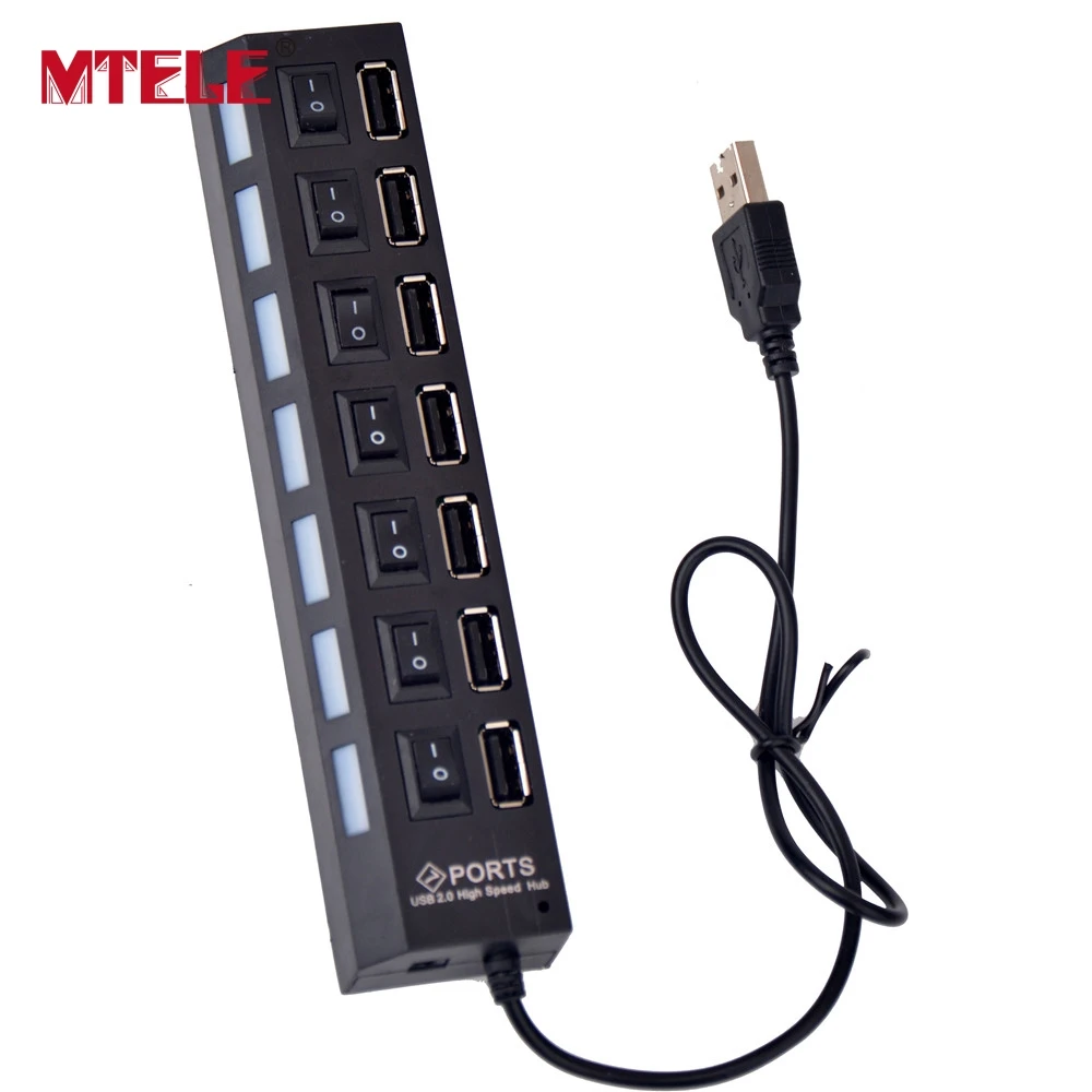 MTELE Высокое качество 7 USB розетки небольшой Разветвитель переключатель и батарейный блок с Usb портом для Светодиодный светильник Up Kit модель здания