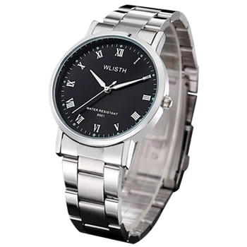 

WLISTH 601 Men Fashion quartz watches waterproof Full Stainless steel black