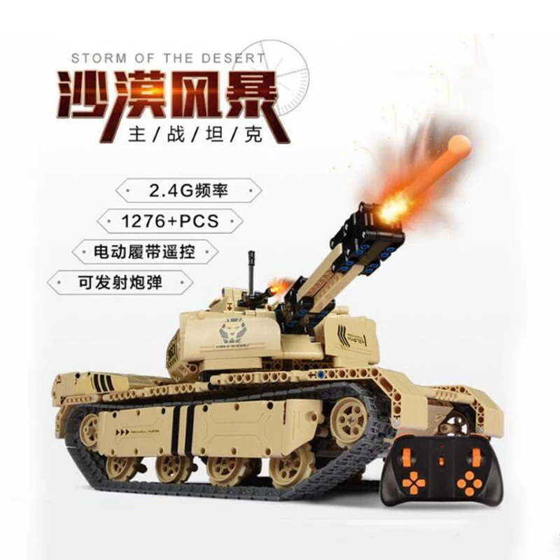 Military War Series brinquedos m1a2 RC tank bricks motorized tank building blocks toys remote control tank model juguetes 