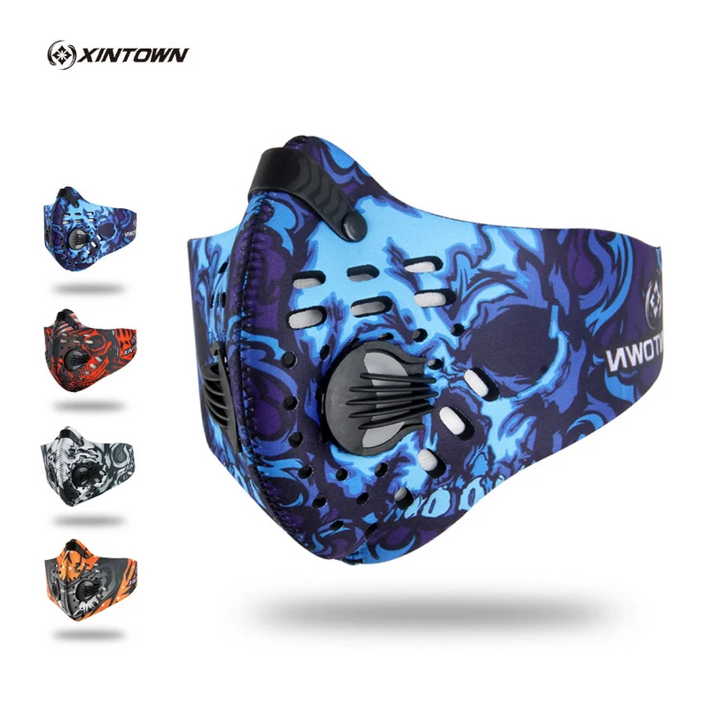 

XINTOWN Anti Pollution Ciclismo Cycling Masks Half Face Bike Bicycle With Filter Neoprene Activated Carbon Mesh Cloth