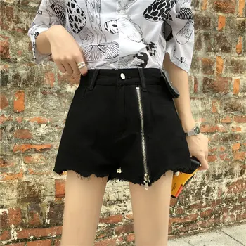 

HziriP New Stylish Summer Fashion Streetwear Hot Korea 2019 Ladies Elastic Slim High Waist Solid Womens Femme Jeans Denim Shorts