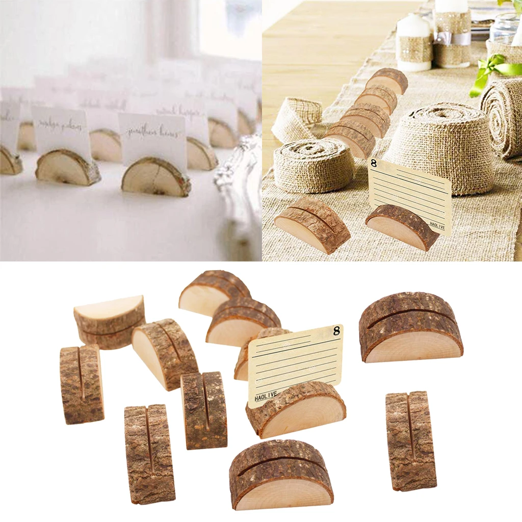 120pcs Wedding Place Wooden Card Holders Table Number Holder Stands for Decorations